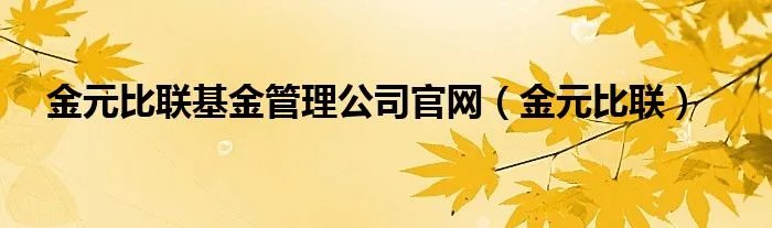 金元比联基金管理公司官网(金元比联)