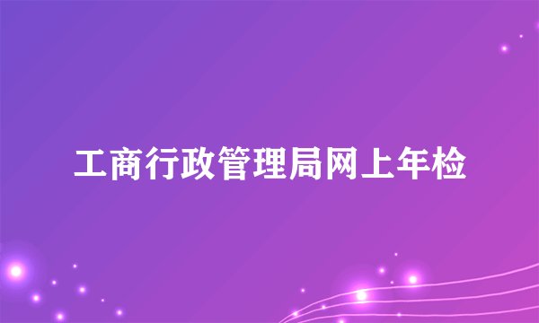 工商行政管理局网上年检