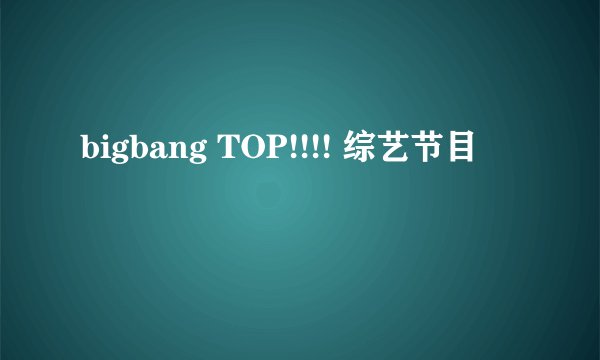 bigbang TOP!!!! 综艺节目