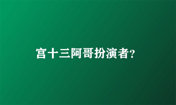 宫十三阿哥扮演者？
